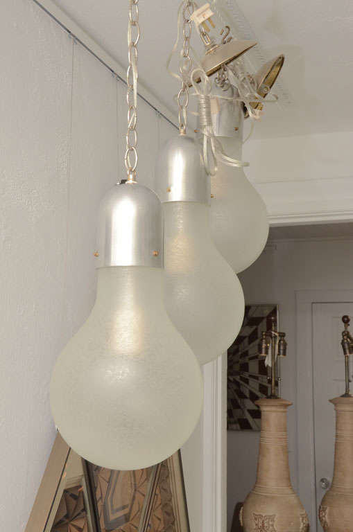Frosted Glass Light Bulb Form Ceiling Light Fixture For Sale at 1stdibs