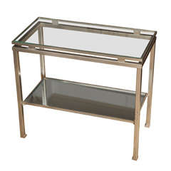 Side Table in Stainless & Glass