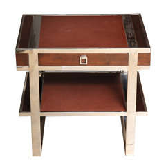 Stainless Steel 
Leather Night Table
