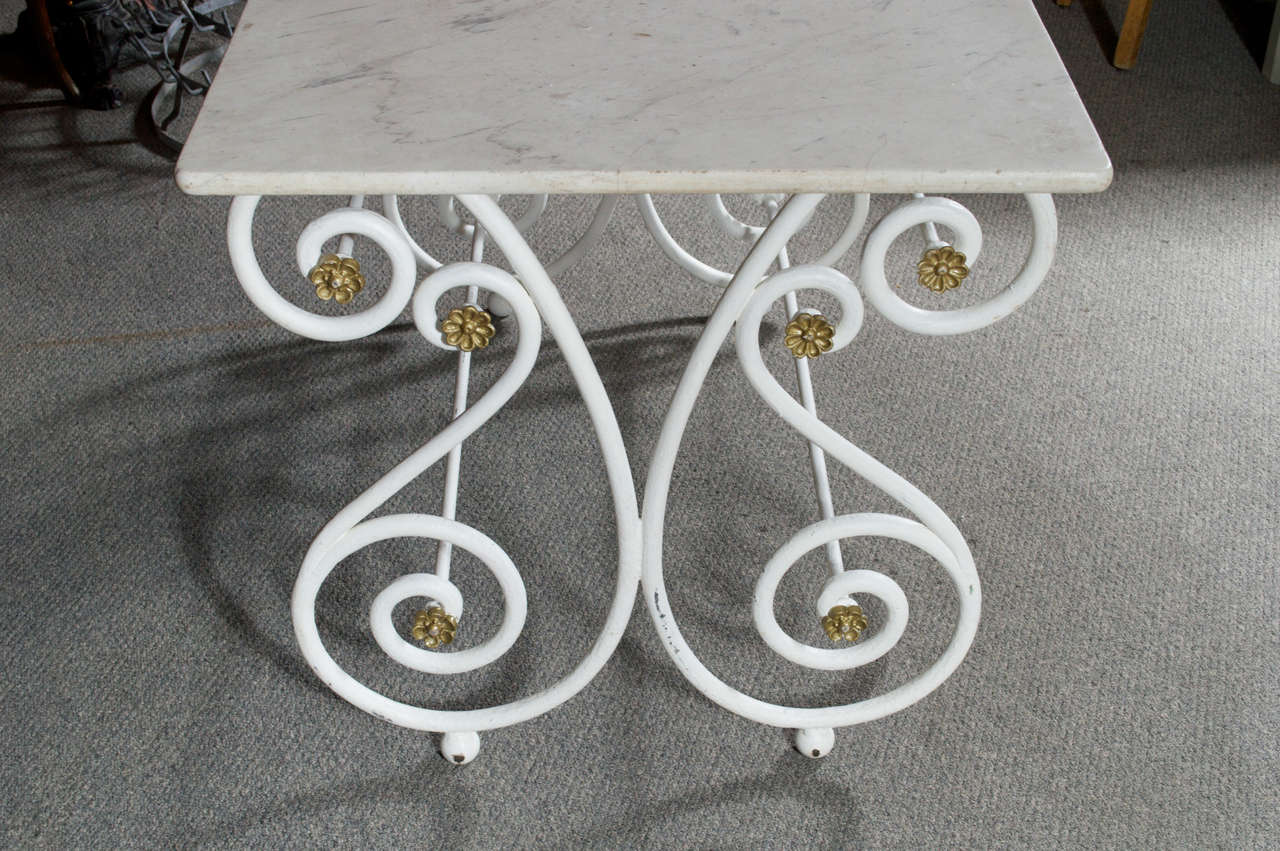 20th Century French Marble Top Butcher/Pastry Table