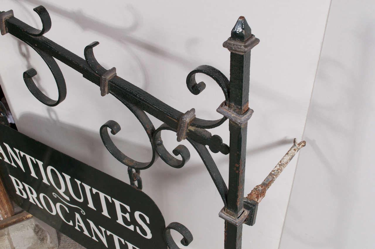 French Painted Wrought Iron Antique Shop Sign In Good Condition In San Francisco, CA