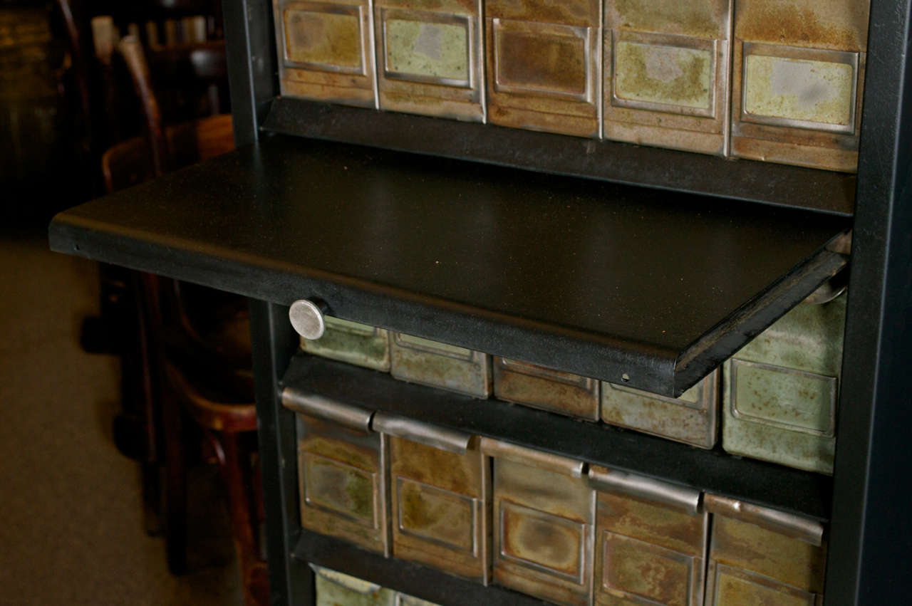 20th Century French Industrial Card Filing Cabinet