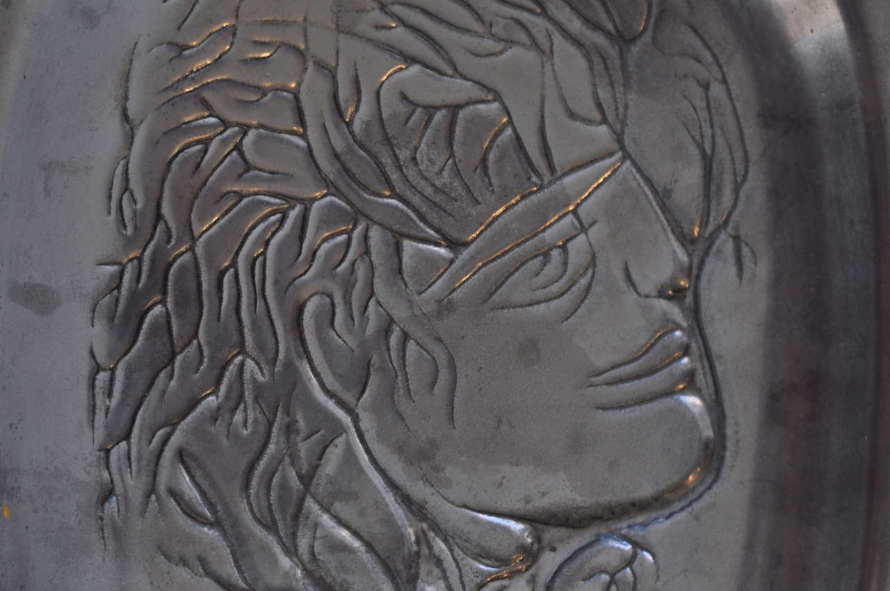 Modern Ceramic plaque by Jean Marais For Sale