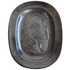 Ceramic plaque by Jean Marais