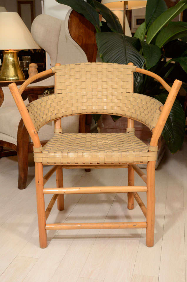 Pair of bamboo chairs with woven ivory leather seats and backs.


Available to see in our NYC Showroom 
BK Antiques
306 East 61st St. 2nd fl.
New York, NY 10065