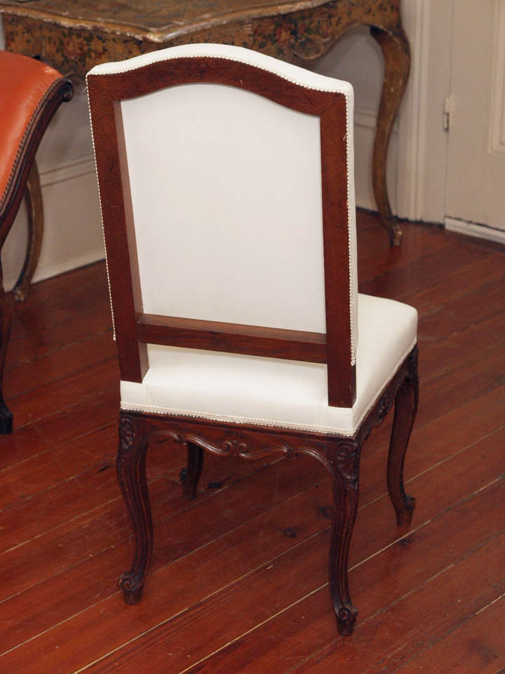 Eight Finely Carved Louis XV Style Dining Chairs 4