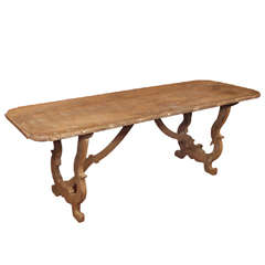 A Spanish Trestle Table with Lyre-form Supports
