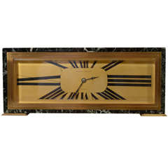 Art Deco Marble and Bronze Mantle Clock
