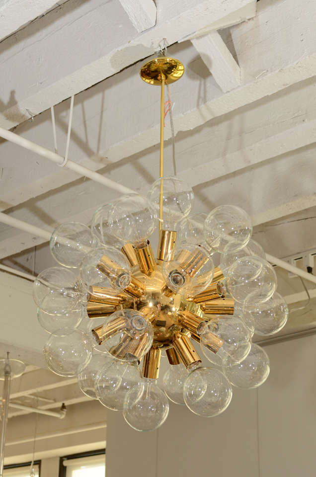 Gold-Plated Starburst Ceiling Fixture by Kobis Lorens