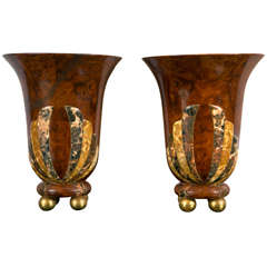 Antique Pair of Monumental Italian  Art Deco Urns