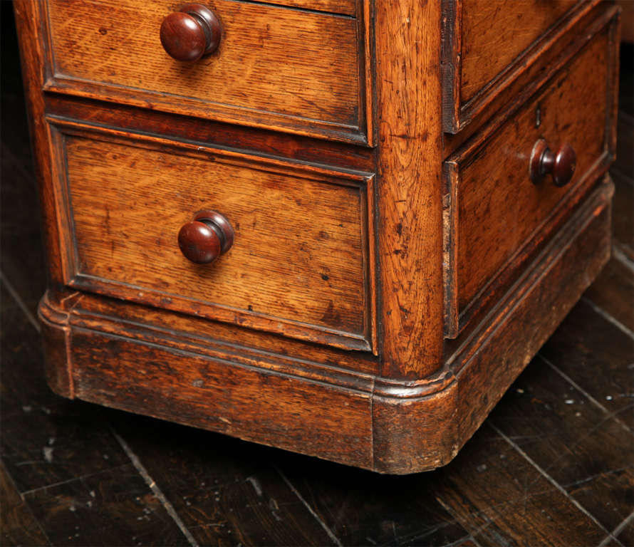 Unusual 19th Century Oak Partners Desk 1