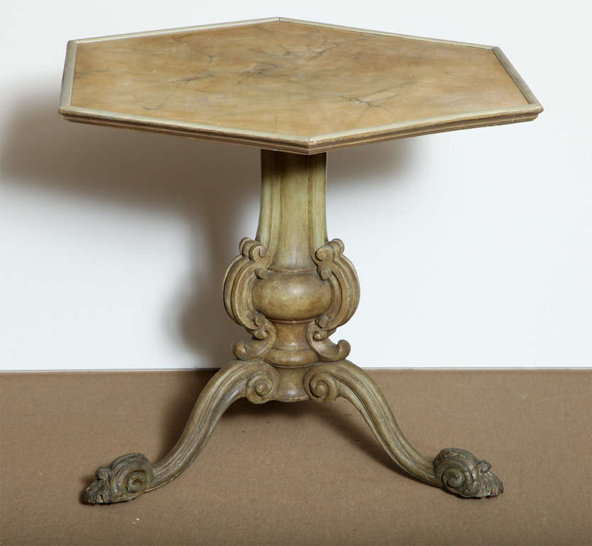18th Century Continental Table with a Later Faux Marble Top
