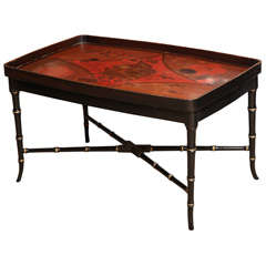 19th Century Lacquer Tray On Later Stand 12