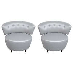 Pair of Art Deco Slipper Chairs by Gilbert Rohde