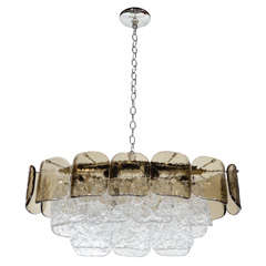 Stunning Oblong Venini Mazzega Petal Chandelier