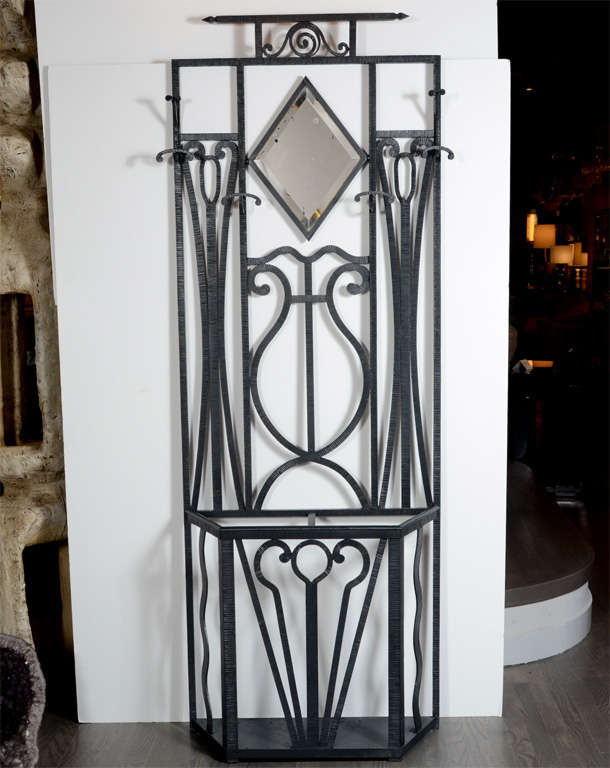 Art Deco Hall Stand in the Manner of Edgar Brandt