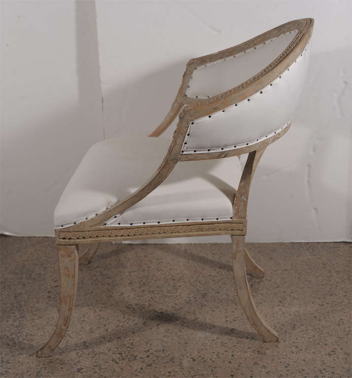 Pair early 19th c. Swedish barrel back chairs 1