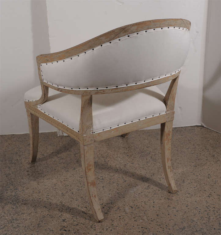 Pair early 19th c. Swedish barrel back chairs 2