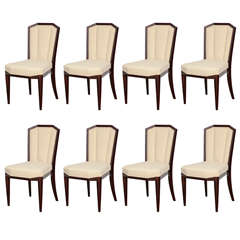 Graceful Suite of 8 Art Deco Dining Chairs
