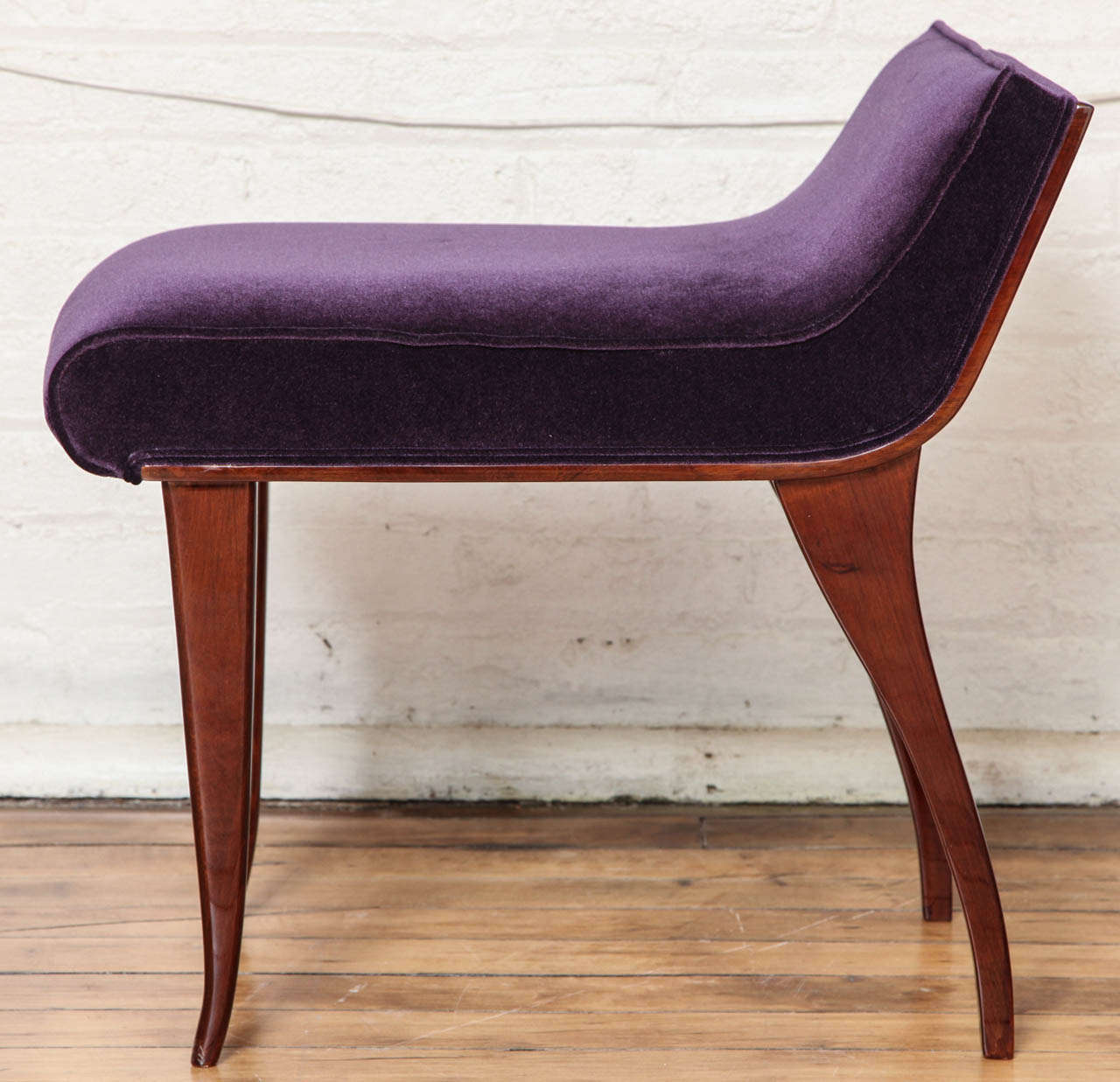 Walnut Art Deco Vanity Chair For Sale