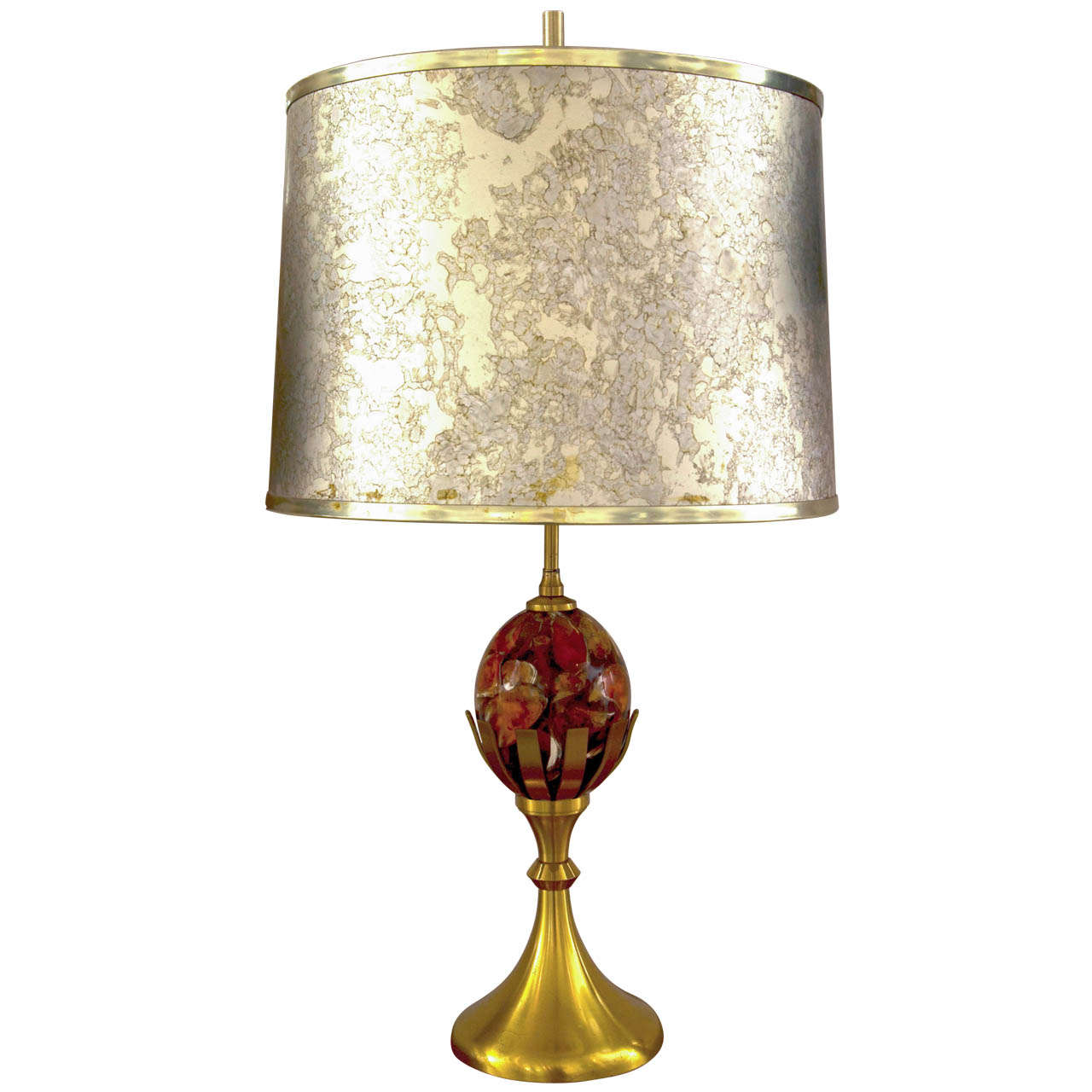 Bronze & Marble Table Lamp Attributed to Maison Charles For Sale