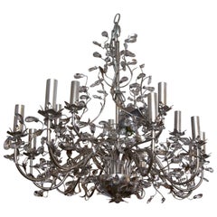 Silver Metal Floral Design Chandelier