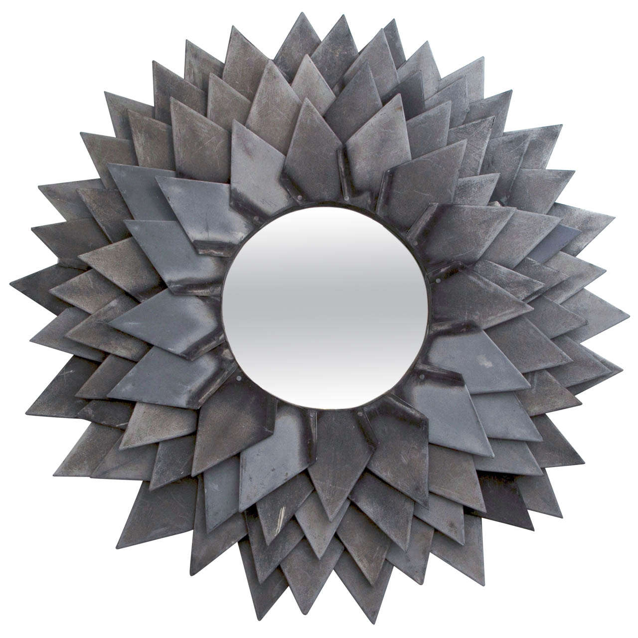 Monumental Zinc Flower Petal Mirror For Sale at 1stDibs silverleaf