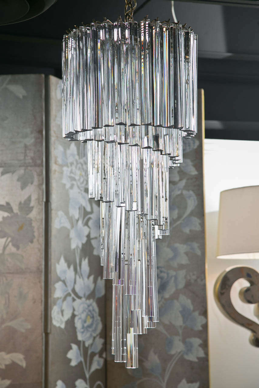 Kramer chandelier with long crystals, circa 1970's.