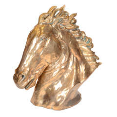 Contemporary Gilt Bronze Horse's Head