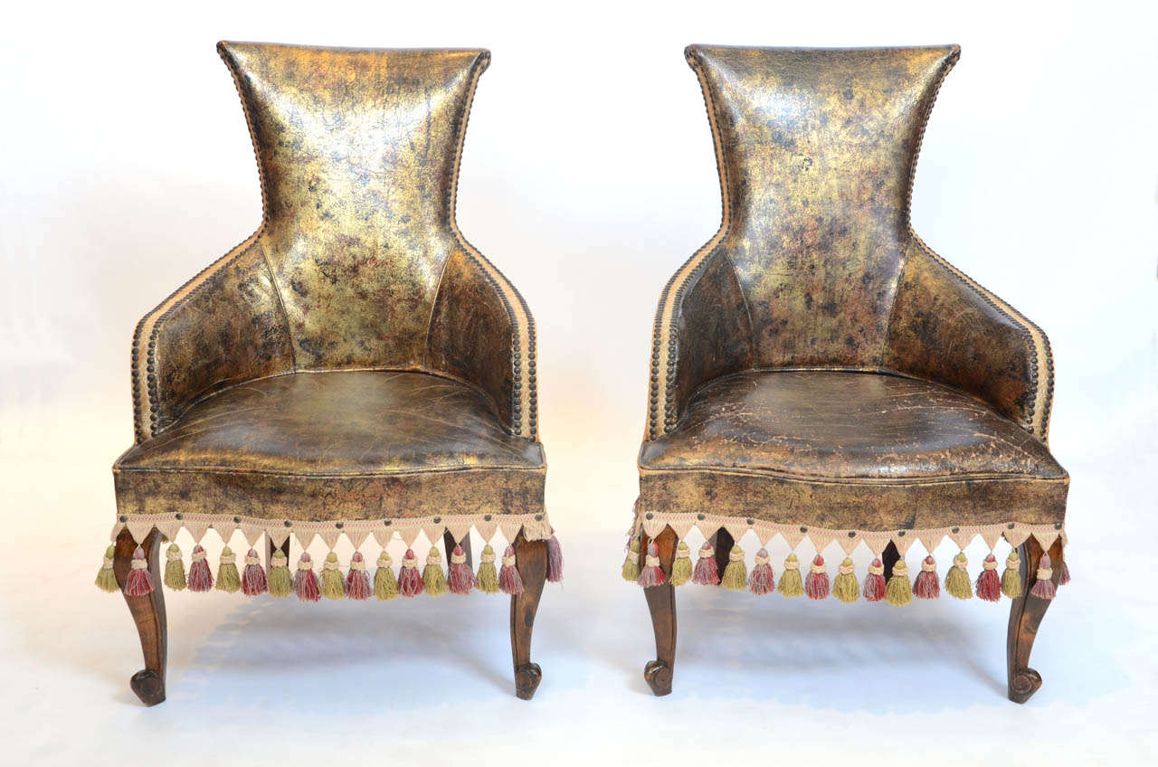 A Charming Pair of Small Ottoman Style Chairs