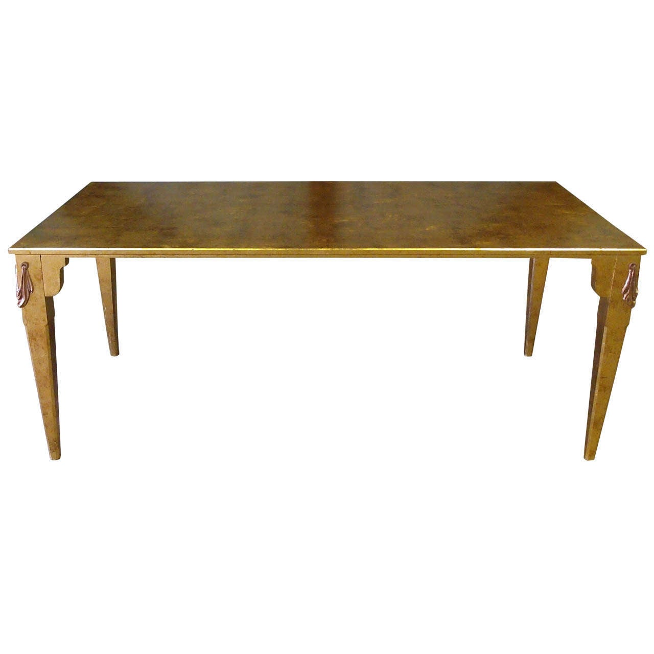 One of a Kind Gilded Dining or Writing Table by Artist Christopher