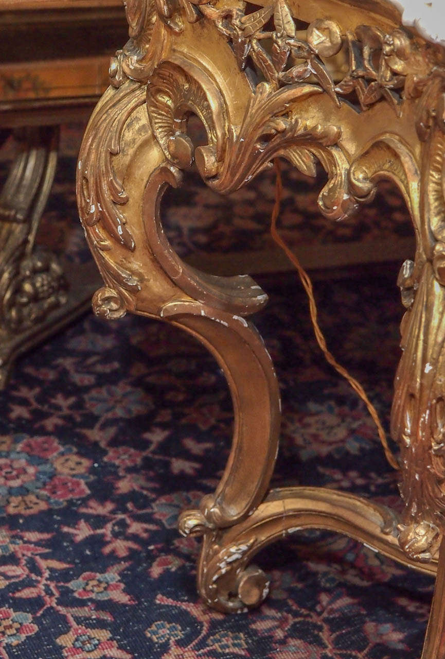 French Louis XV Console with Marble Top 1