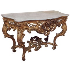French Louis XV Console with Marble Top