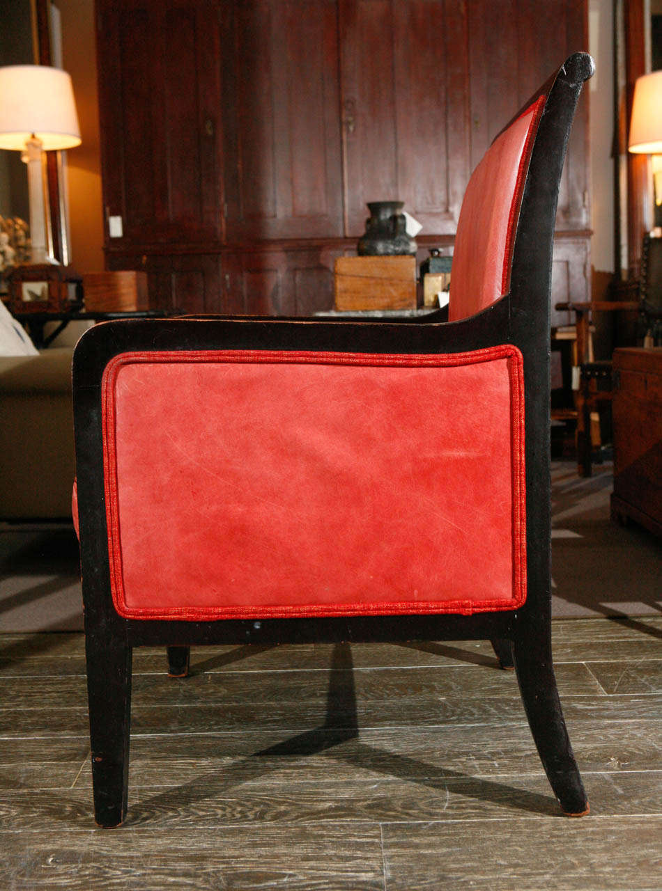 Pair of English Red Leather Chairs, Circa 1880 2
