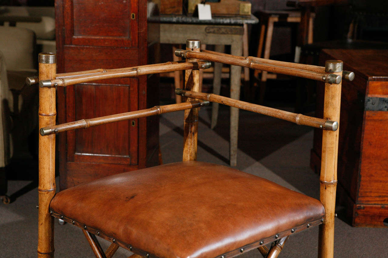 19th Century English Bamboo Corner Chair, Circa 1870