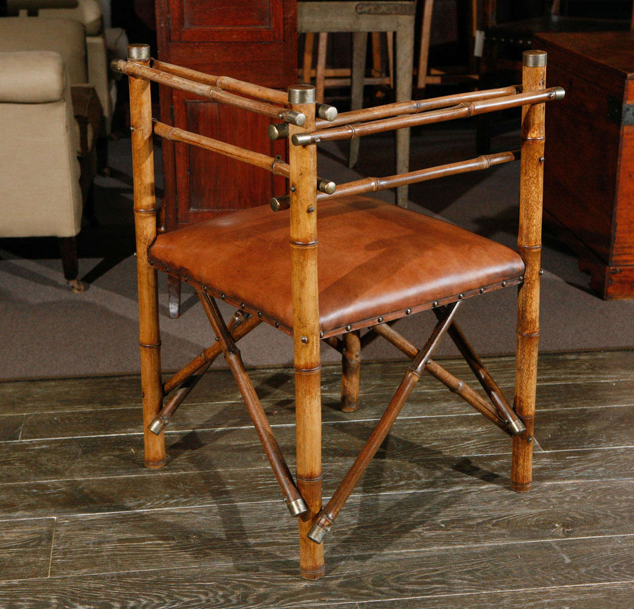English Bamboo Corner Chair, Circa 1870 6