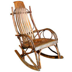 French Slat and Branch Rocking Chair, Circa 1860