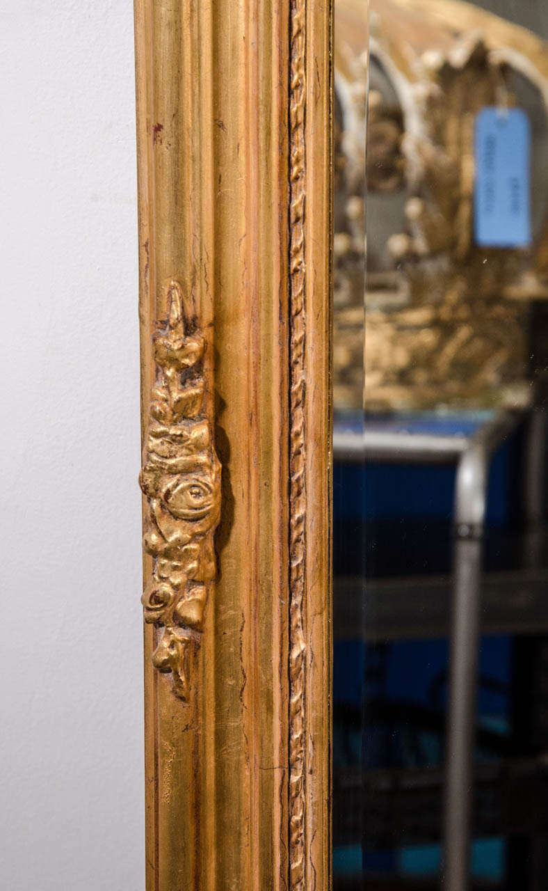 Wood Peruvian Gilded French Style Mirror For Sale