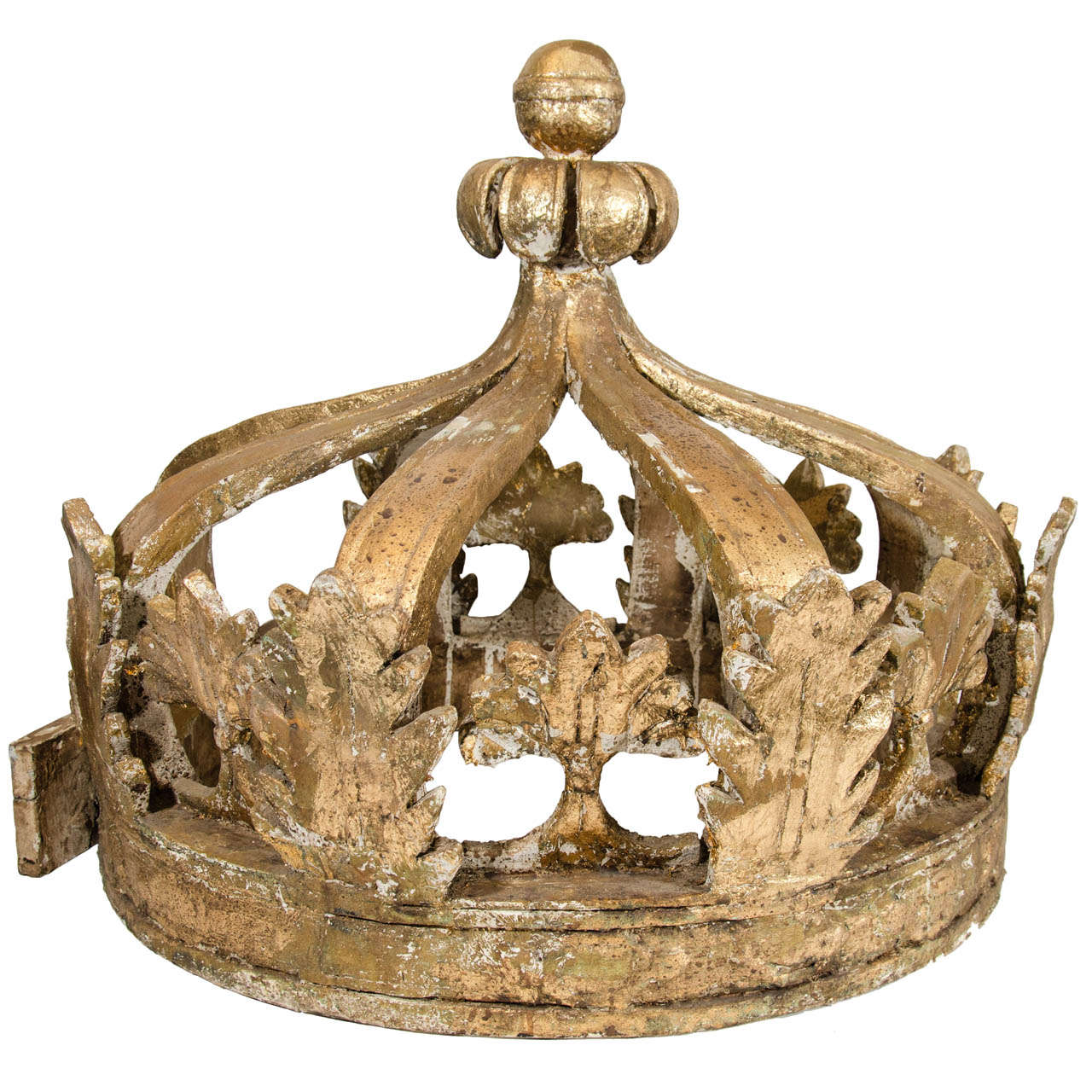 French Gilded Wooden Crown For Sale