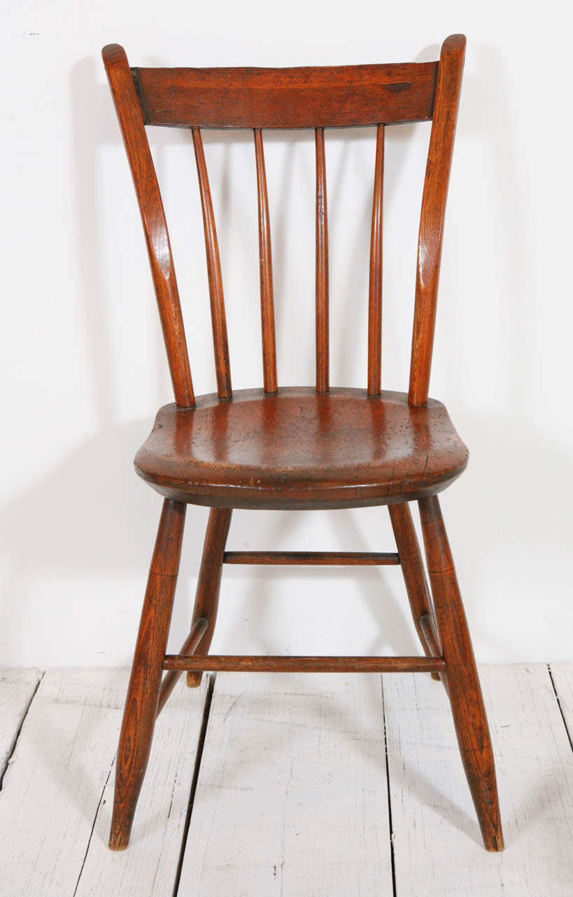 Schoolhouse Set of Four American Pine Side Chairs