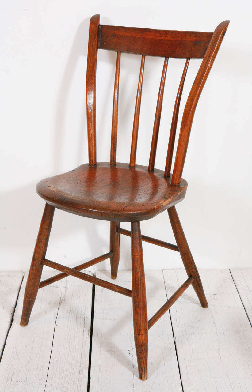 20th Century Set of Four American Pine Side Chairs