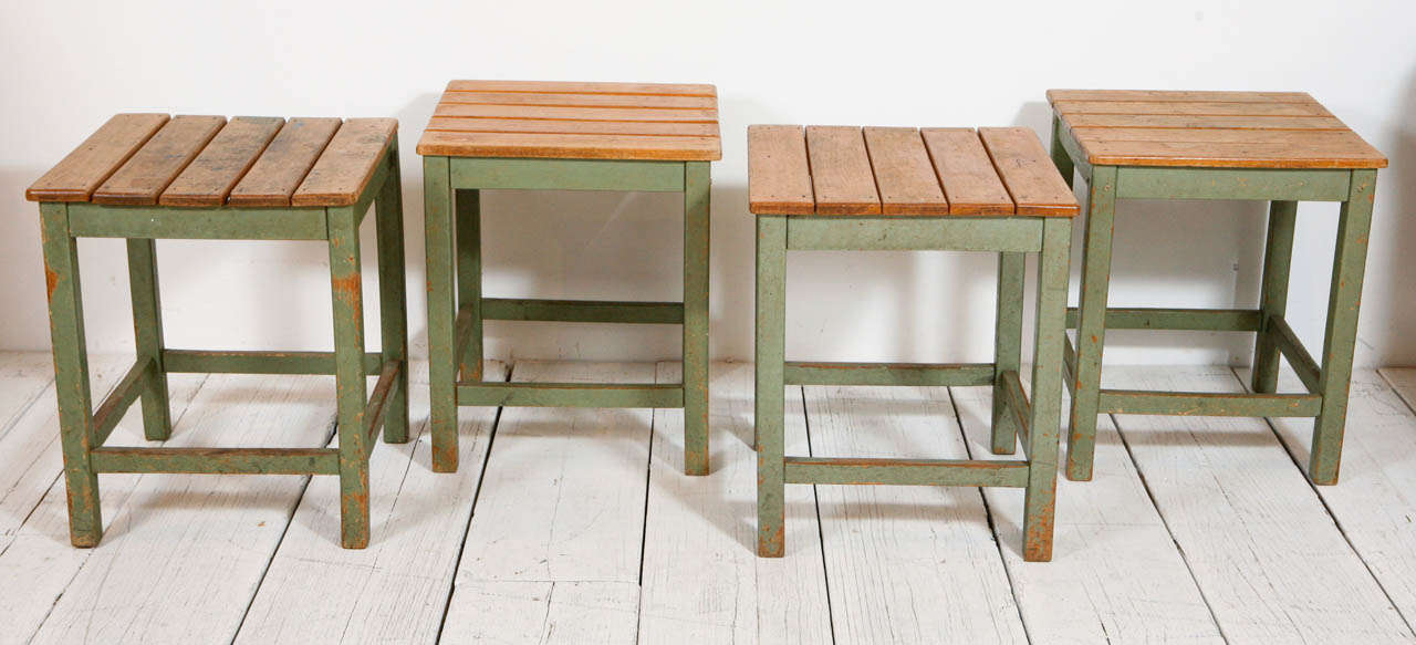 Charming small tables / tools with painted legs and plank tops. Sold individually.

For product inquiries and to arrange shipping give us a call at the shop: 3239549300

We're located in Los Angeles at:

Nickey Kehoe
7221 Beverly Blvd.
Los