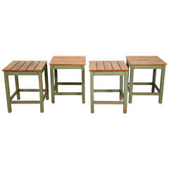 Vintage Farm Table Stools / Side Tables (Four Available)