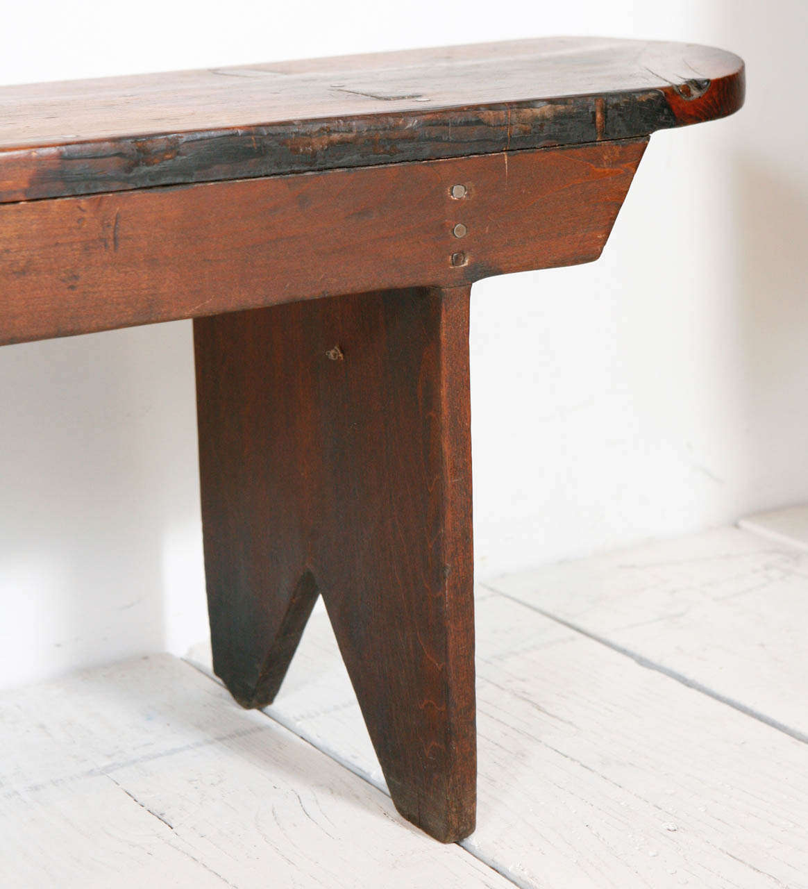 Long Rustic Wood Bench at 1stdibs