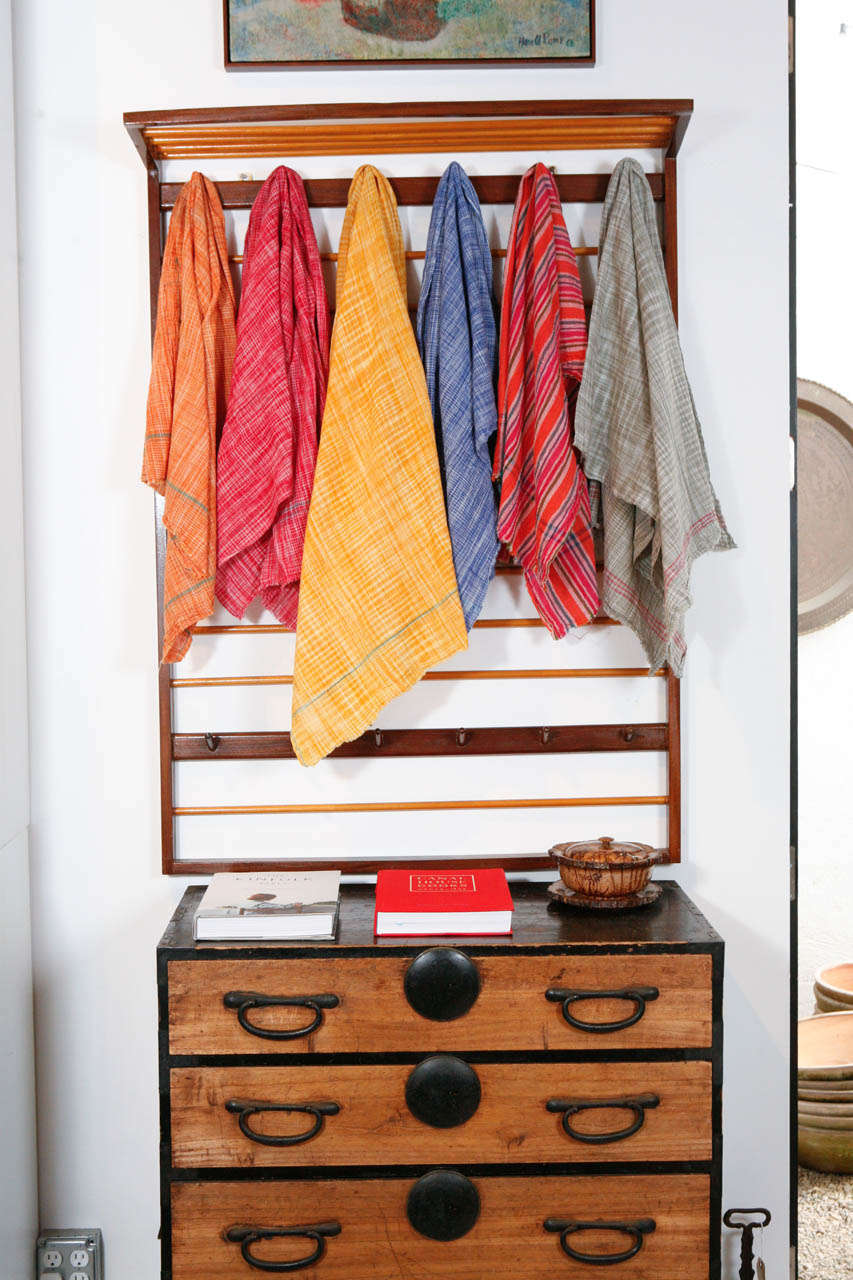 MidCentury Teak Wall Mount Coat Rack at 1stDibs