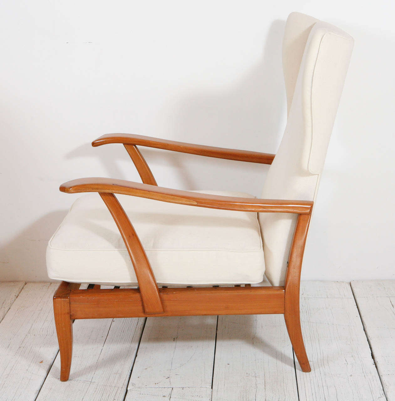 Italian MidCentury Wingback Adjustable Morris Chairs at 1stDibs