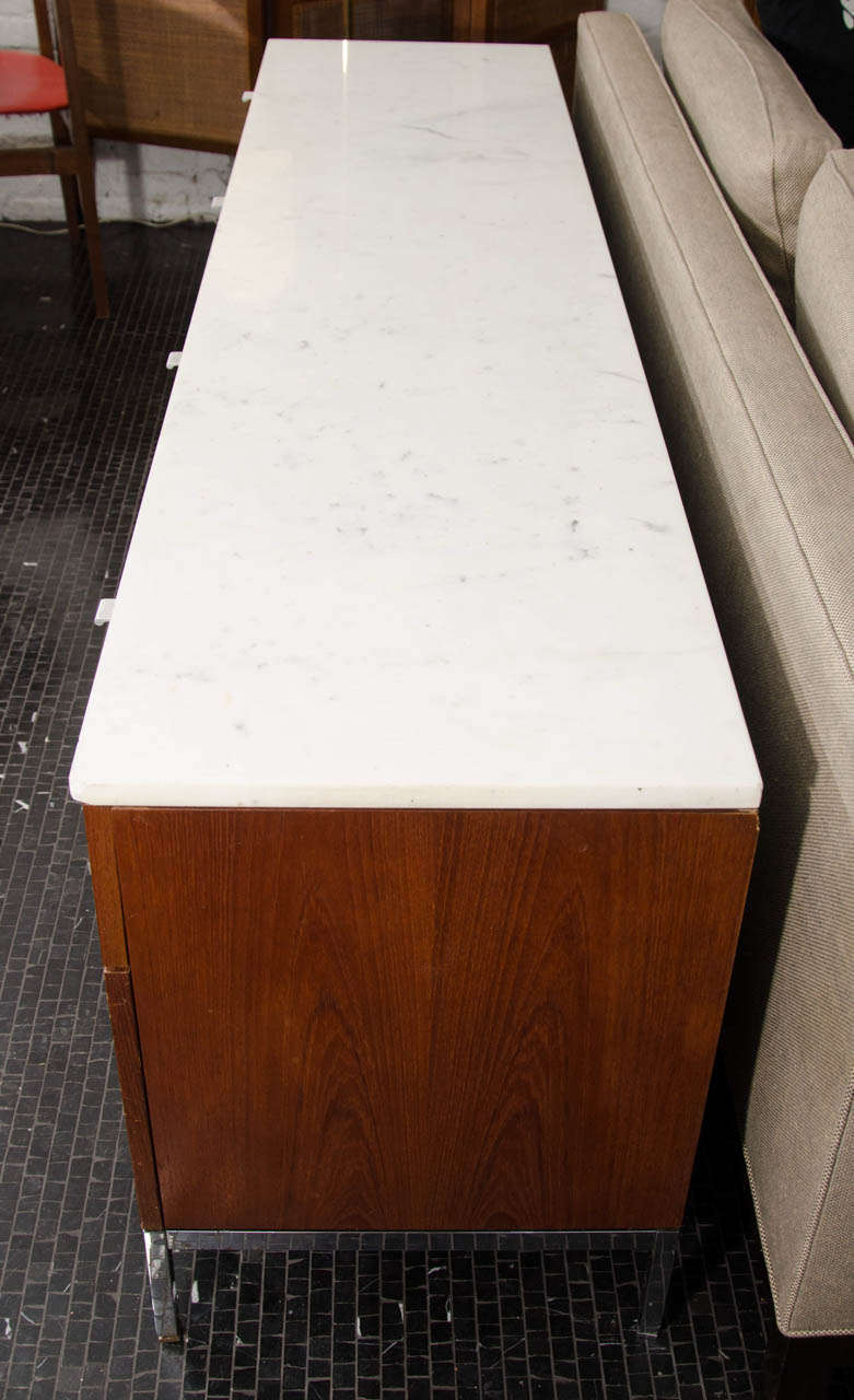 Florence Knoll Teak and Marble Credenza 1