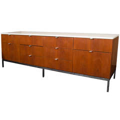 Florence Knoll Teak and Marble Credenza