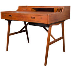 Arne Wahl Iversen Teak Writing Desk/Vanity