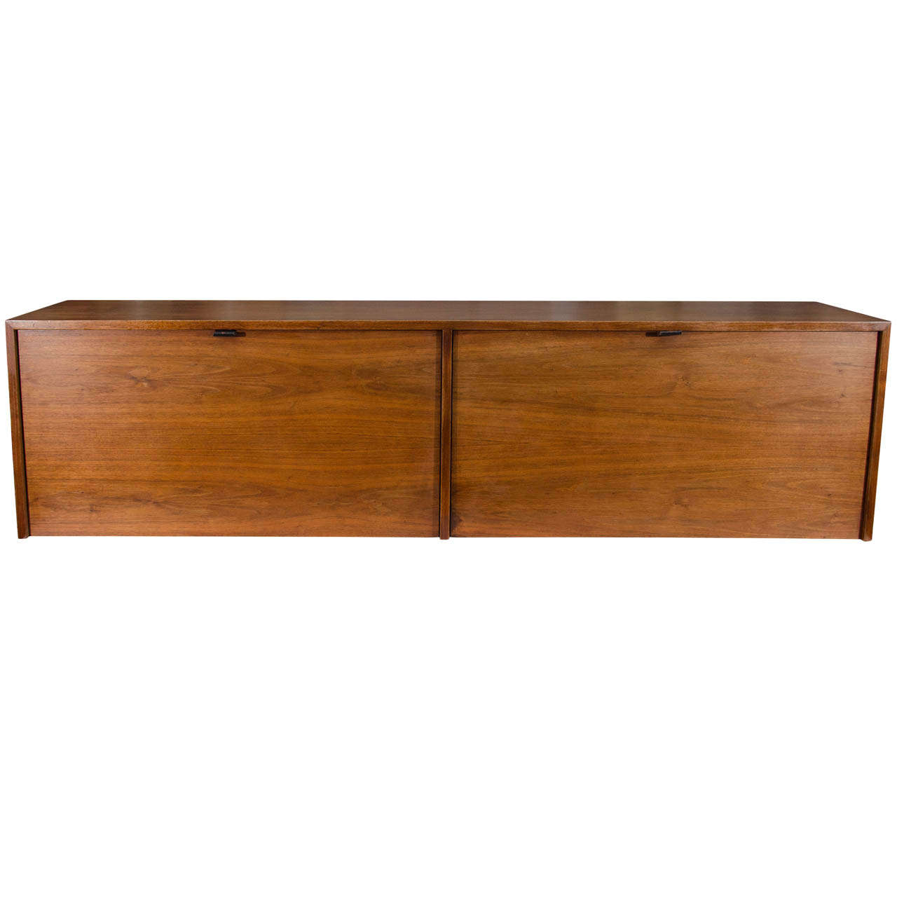 Florence Knoll Walnut Wall Hanging Credenza-1950's